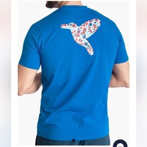 Birddogs Men’s Blue Cotton Short Sleeve Floral Bird Logo Tee Size XL